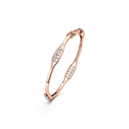 Velvet Weave Diamond & Gold Bangles for Women