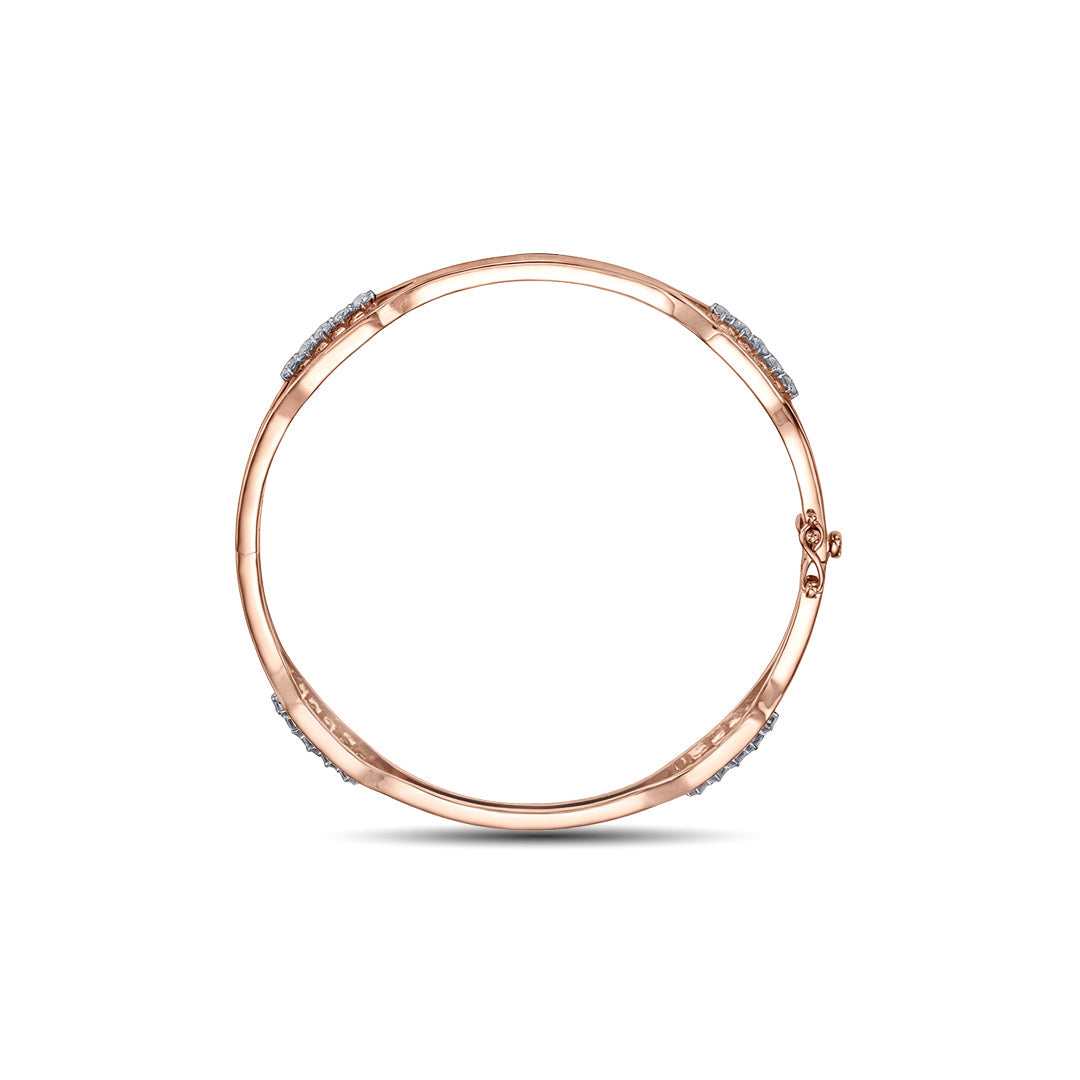 Velvet Weave Diamond & Gold Bangles for Women