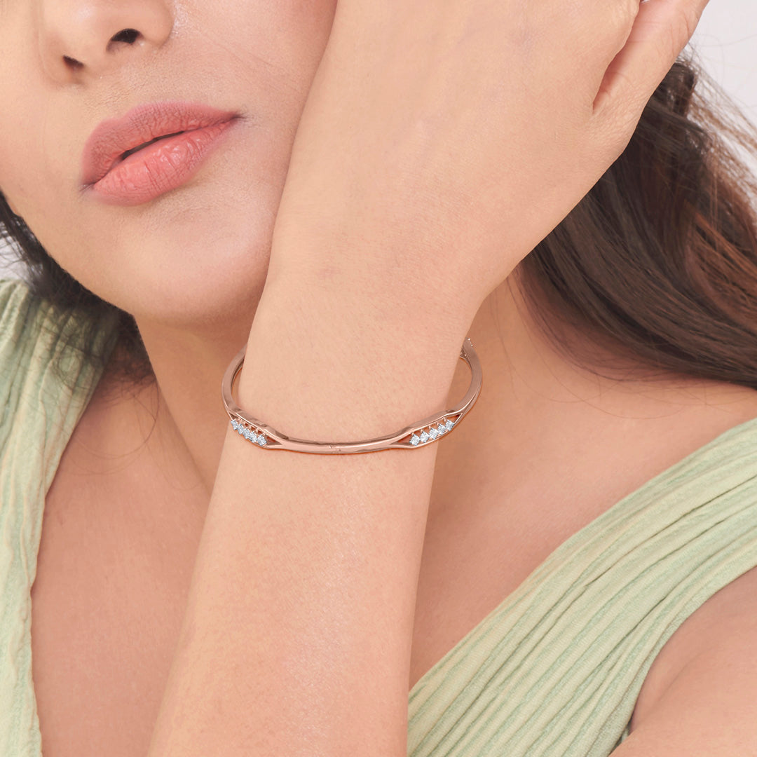 Velvet Weave Diamond & Gold Bangles for Women