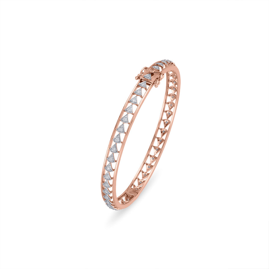 Star Curve Diamond & Gold Bangles for Women