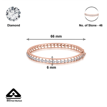 Star Curve Diamond & Gold Bangles for Women