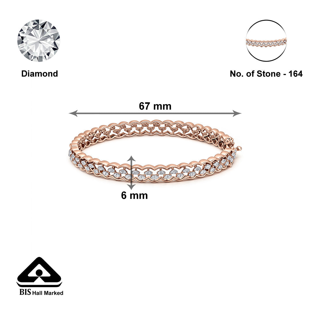 Mira Mesh Diamond & Gold Bangles for Women