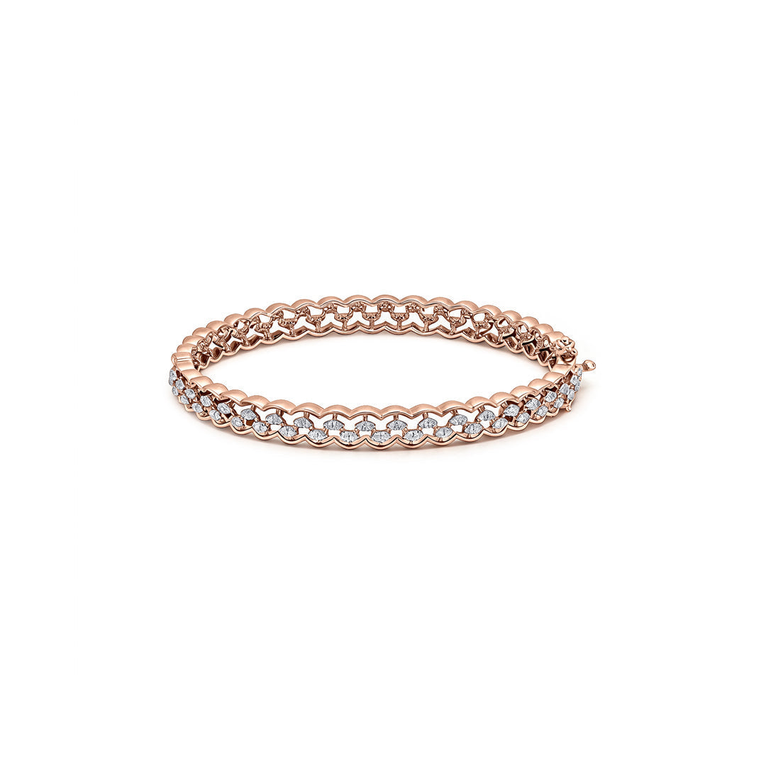 Mira Mesh Diamond & Gold Bangles for Women