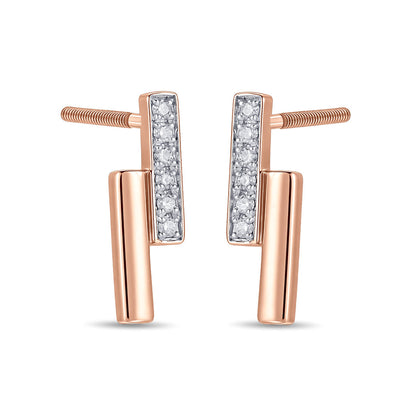 Zyric Line Diamond & Gold Stud Earrings for Women