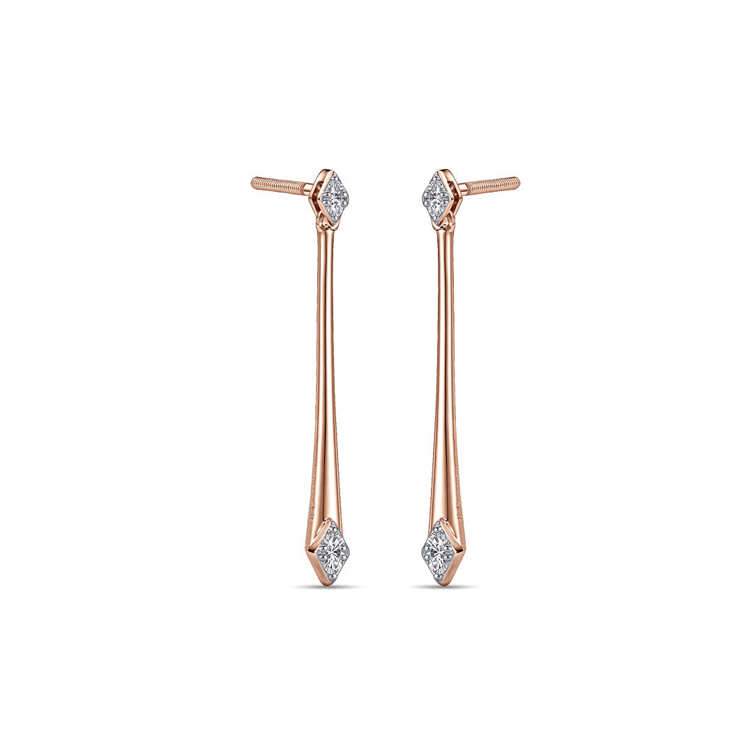 Fynora Gleam Diamond & Gold Drops & Danglers Earrings for Women