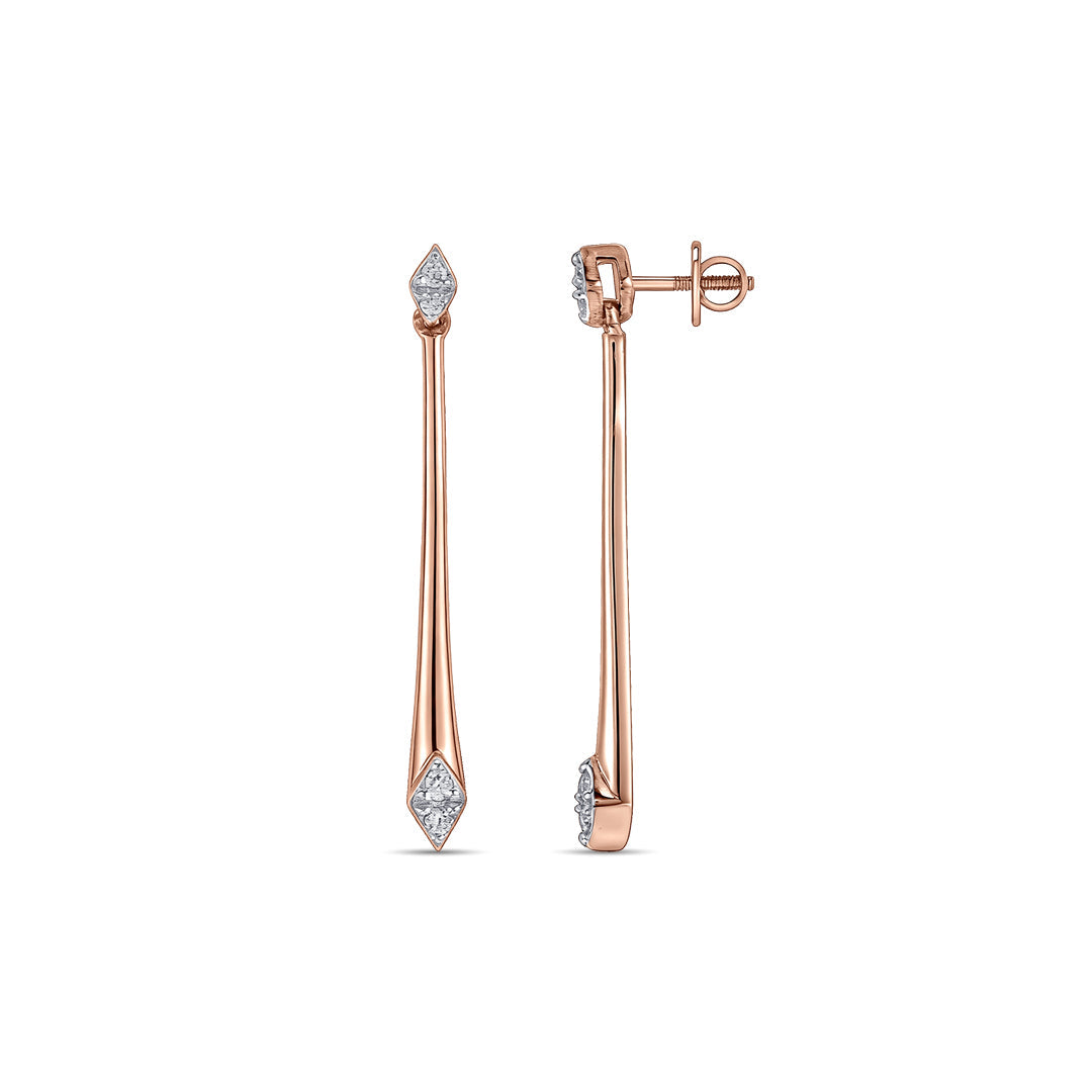 Fynora Gleam Diamond & Gold Drops & Danglers Earrings for Women
