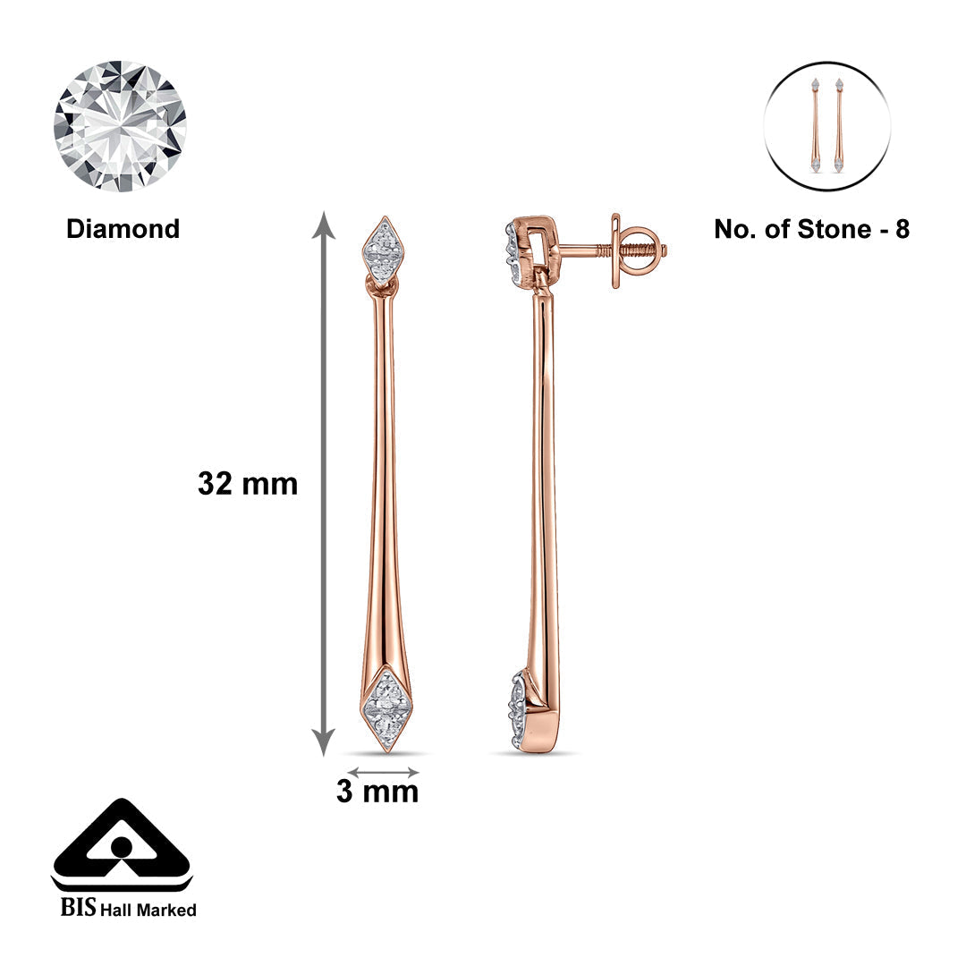 Fynora Gleam Diamond & Gold Drops & Danglers Earrings for Women