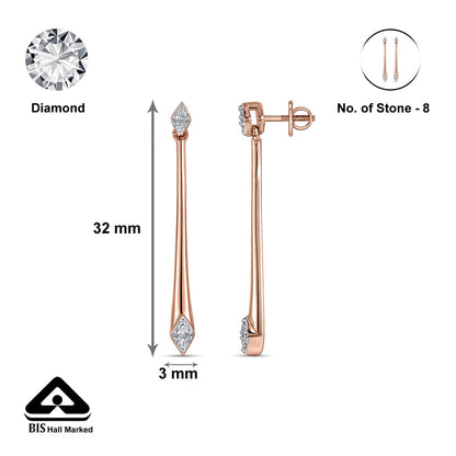 Fynora Gleam Diamond & Gold Drops & Danglers Earrings for Women