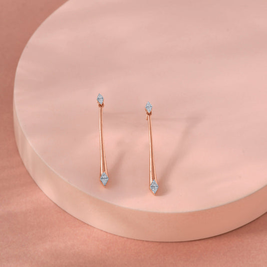 Fynora Gleam Diamond & Gold Drops & Danglers Earrings for Women