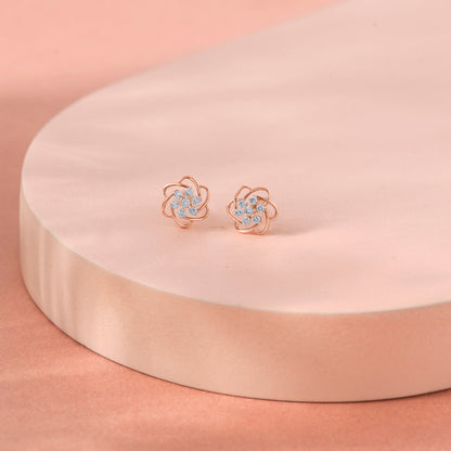 Bloomora Muse Diamond & Gold Stud Earrings for Women