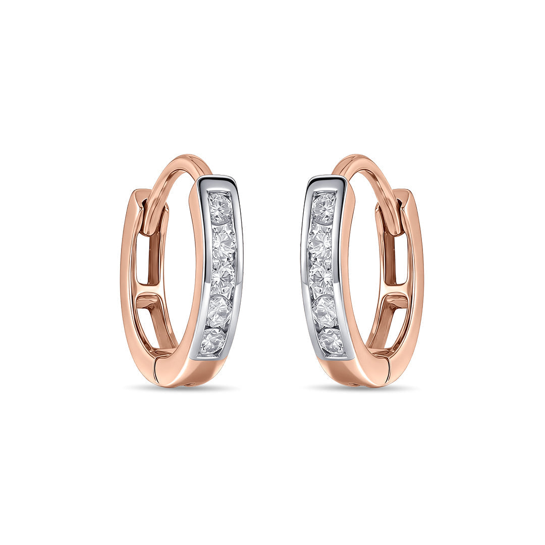 Vera Halo Diamond & Gold Hoops & Huggies Earrings for Women