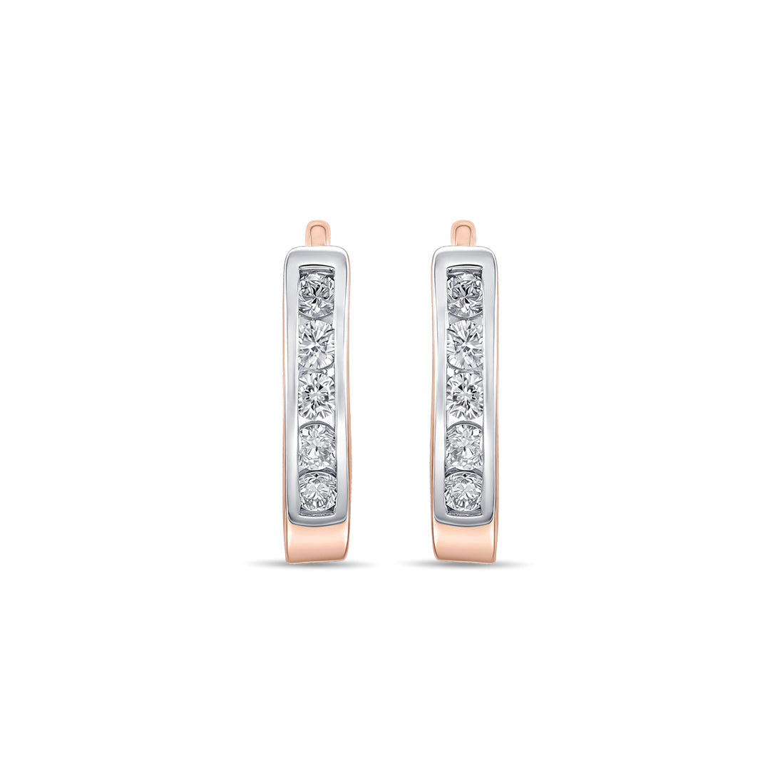 Vera Halo Diamond & Gold Hoops & Huggies Earrings for Women