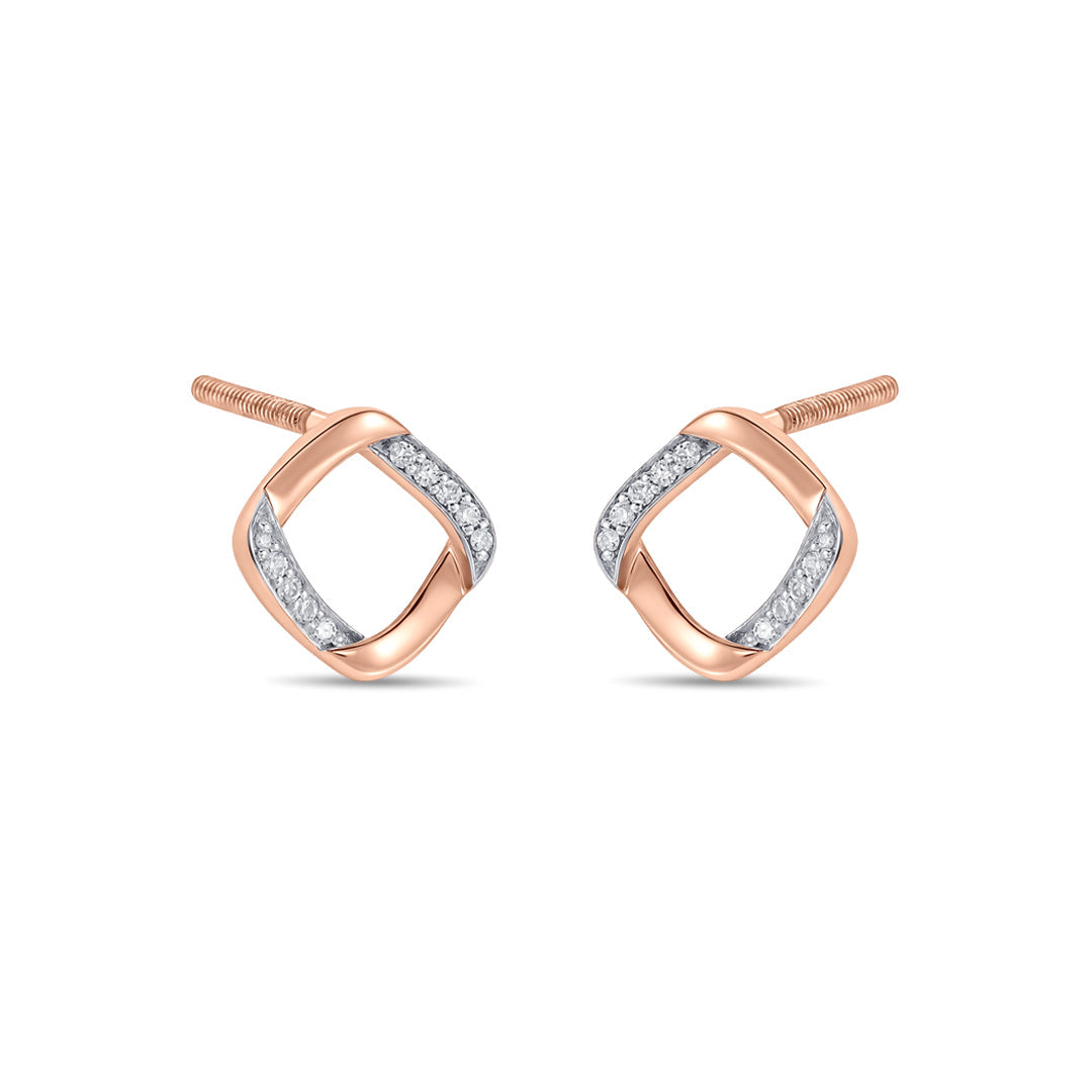 Lume Facet Diamond & Gold Stud Earrings for Women