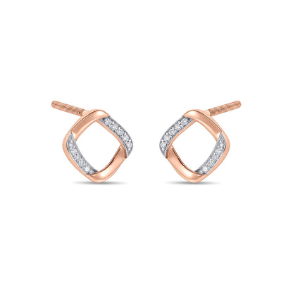Lume Facet Diamond & Gold Stud Earrings for Women
