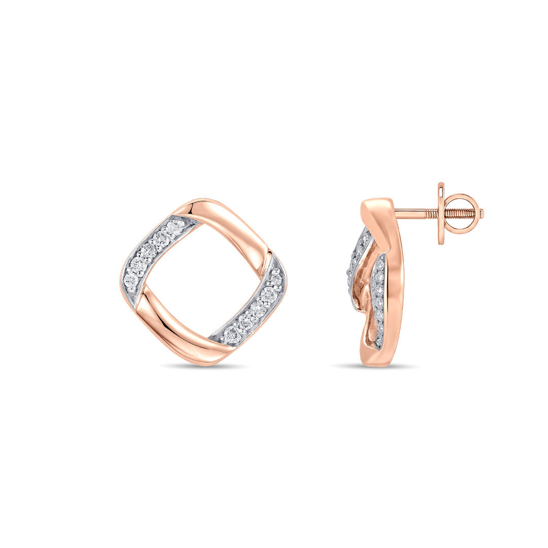 Lume Facet Diamond & Gold Stud Earrings for Women