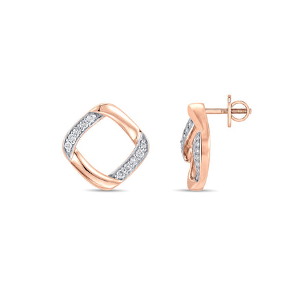 Lume Facet Diamond & Gold Stud Earrings for Women
