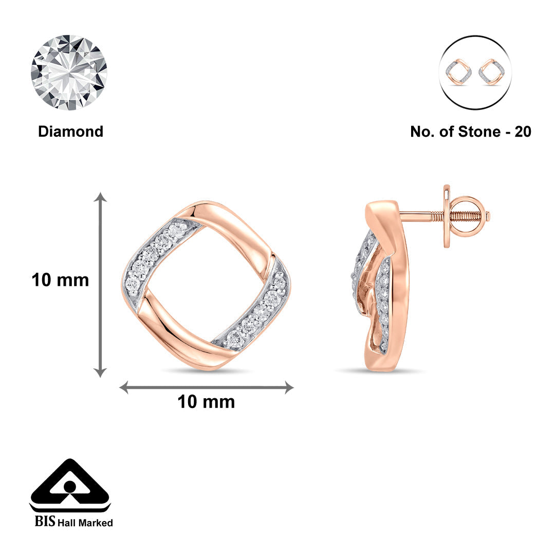 Lume Facet Diamond & Gold Stud Earrings for Women