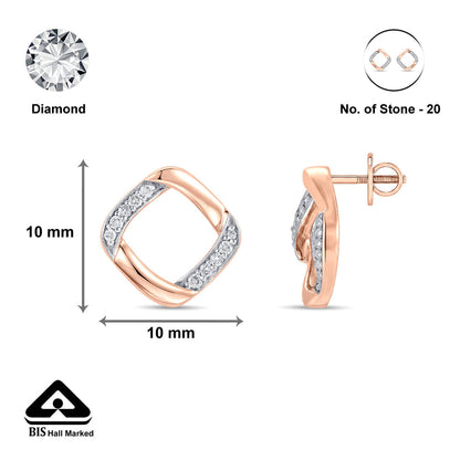 Lume Facet Diamond & Gold Stud Earrings for Women