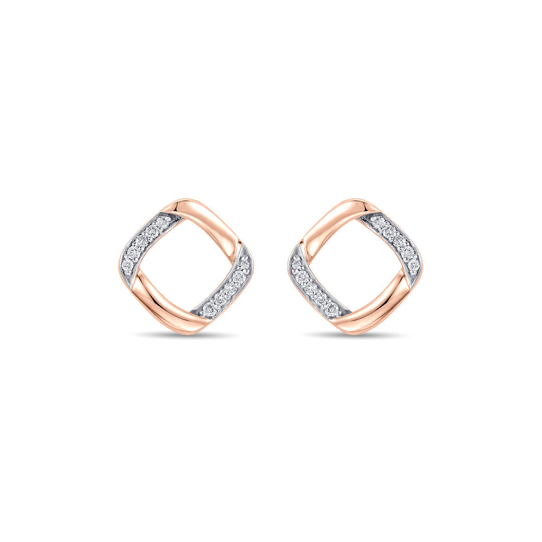 Lume Facet Diamond & Gold Stud Earrings for Women