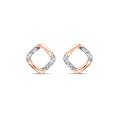 Lume Facet Diamond & Gold Stud Earrings for Women