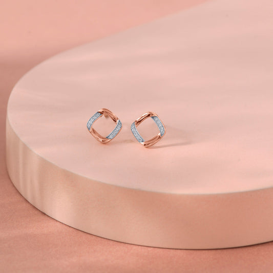 Lume Facet Diamond & Gold Stud Earrings for Women
