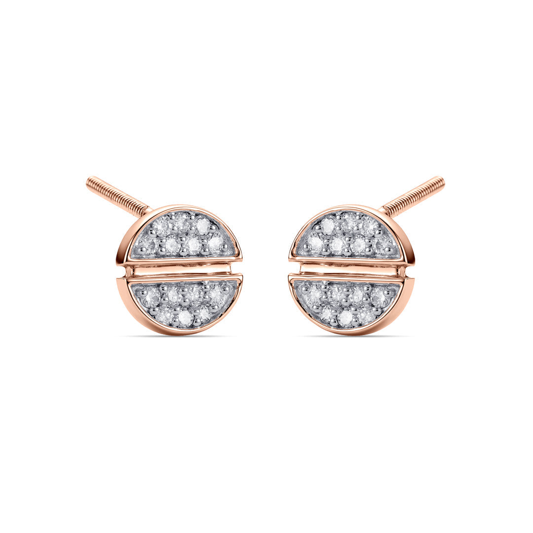 Circa Halo Diamond & Gold Stud Earrings for Women