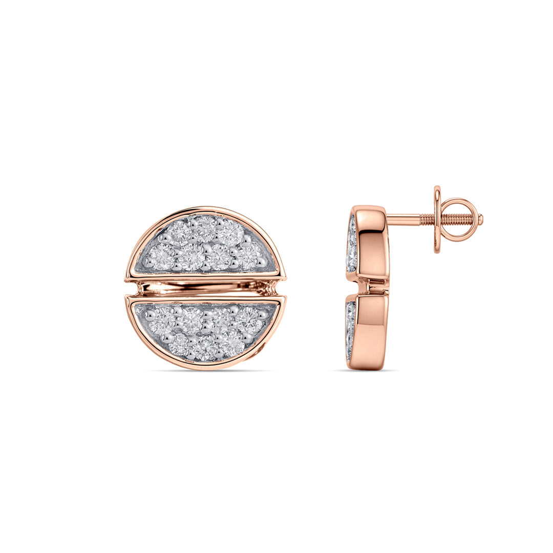 Circa Halo Diamond & Gold Stud Earrings for Women