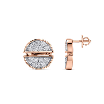 Circa Halo Diamond & Gold Stud Earrings for Women