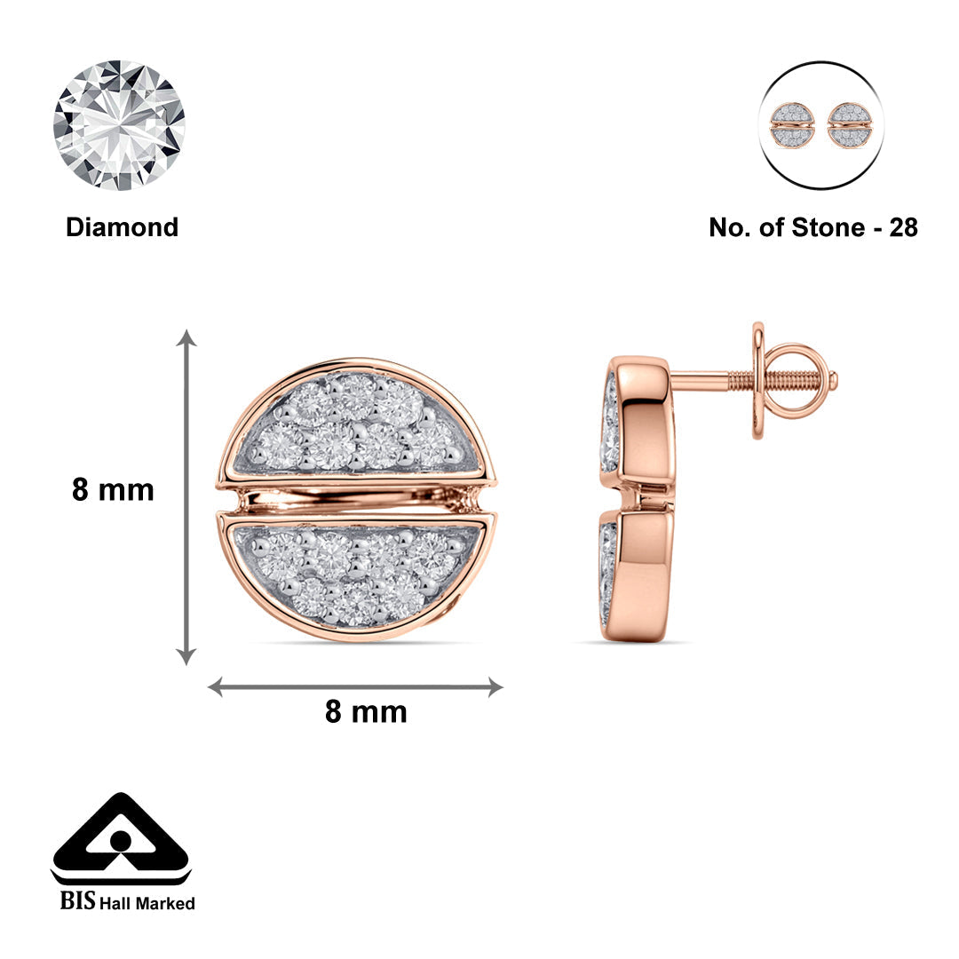 Circa Halo Diamond & Gold Stud Earrings for Women