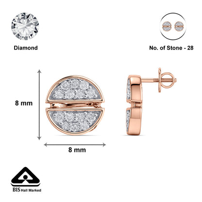 Circa Halo Diamond & Gold Stud Earrings for Women