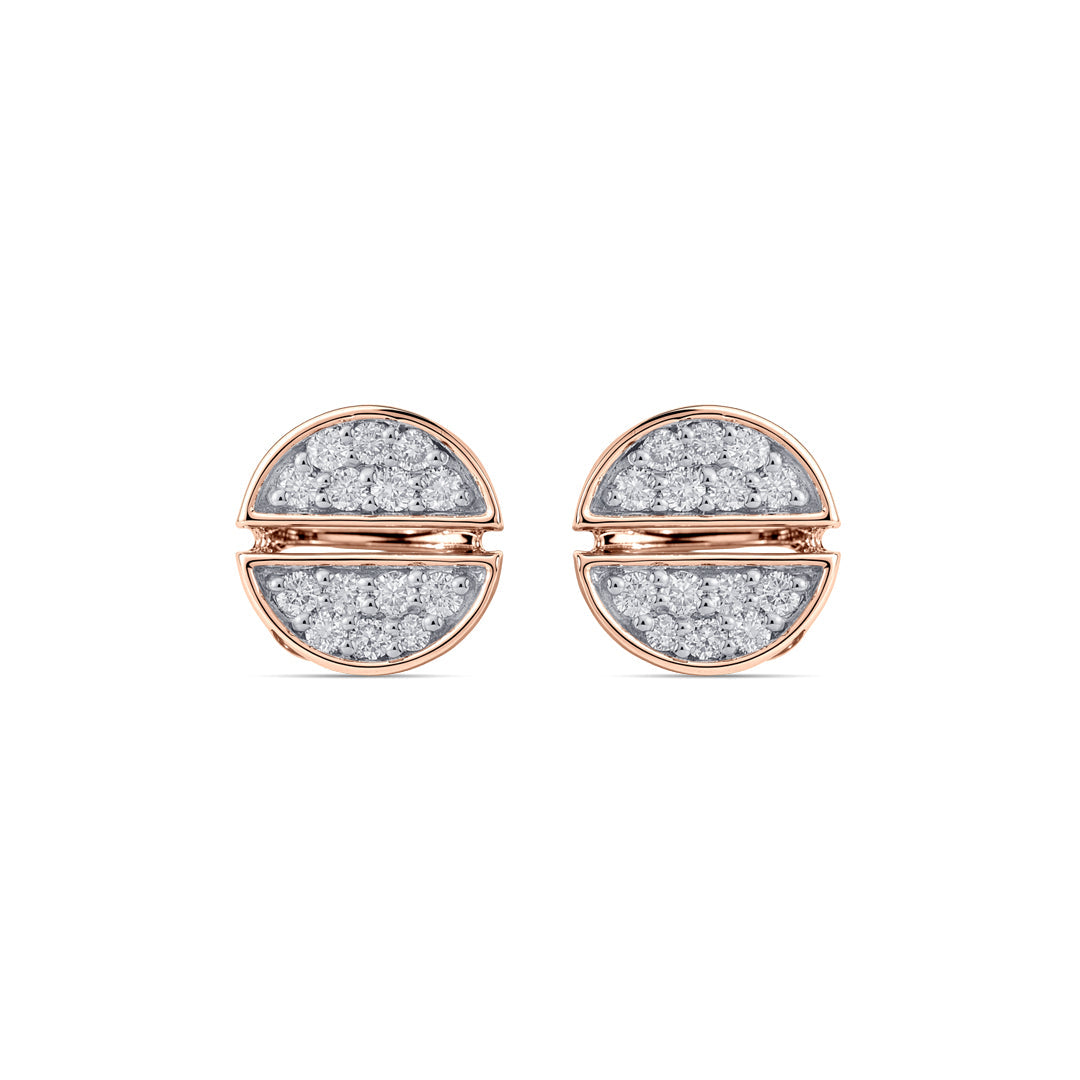 Circa Halo Diamond & Gold Stud Earrings for Women