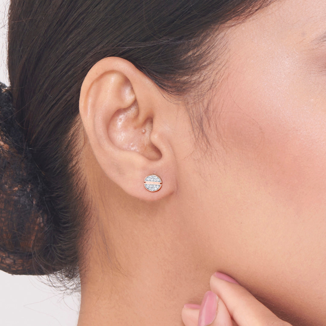 Circa Halo Diamond & Gold Stud Earrings for Women