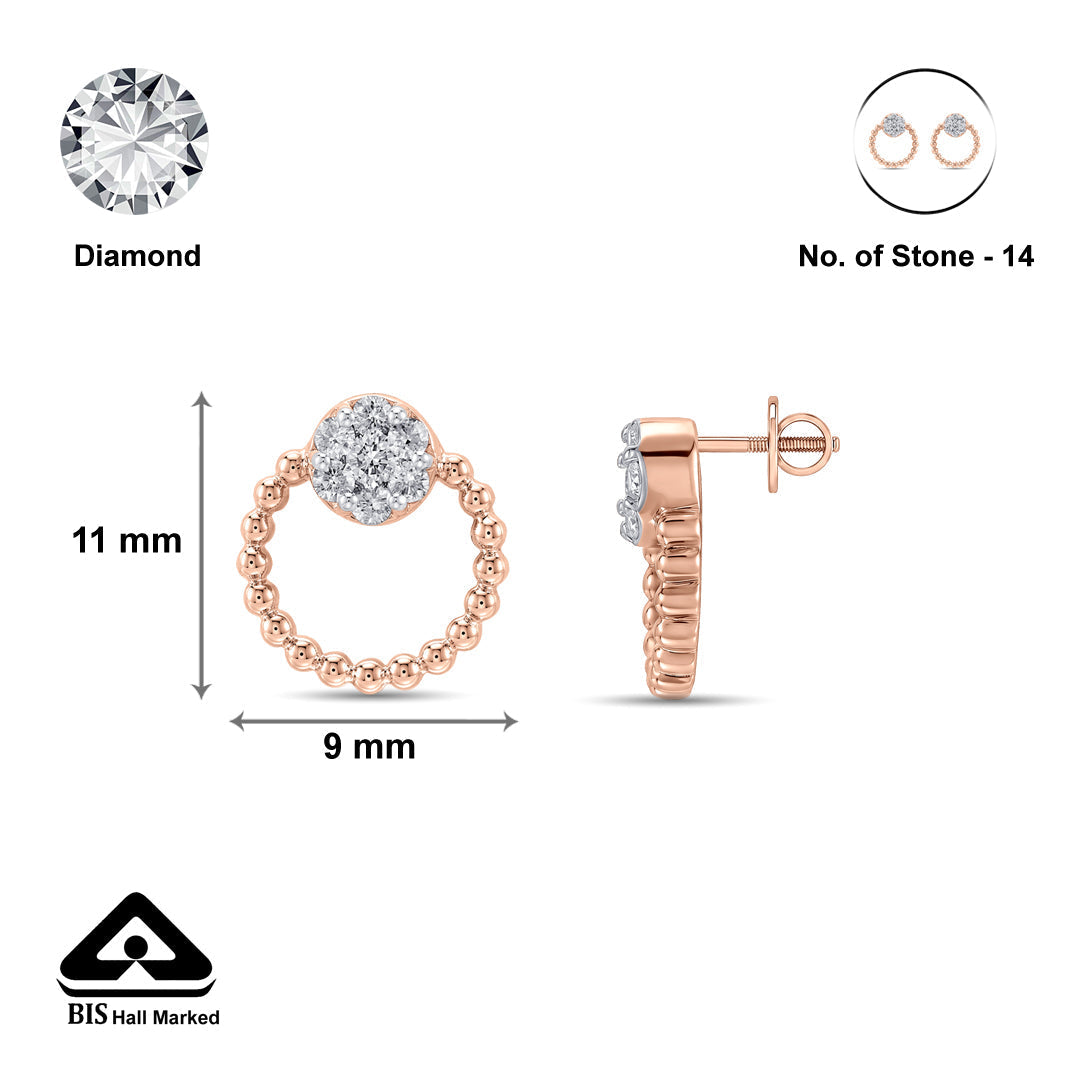 Solvia Muse Diamond & Gold Stud Earrings for Women