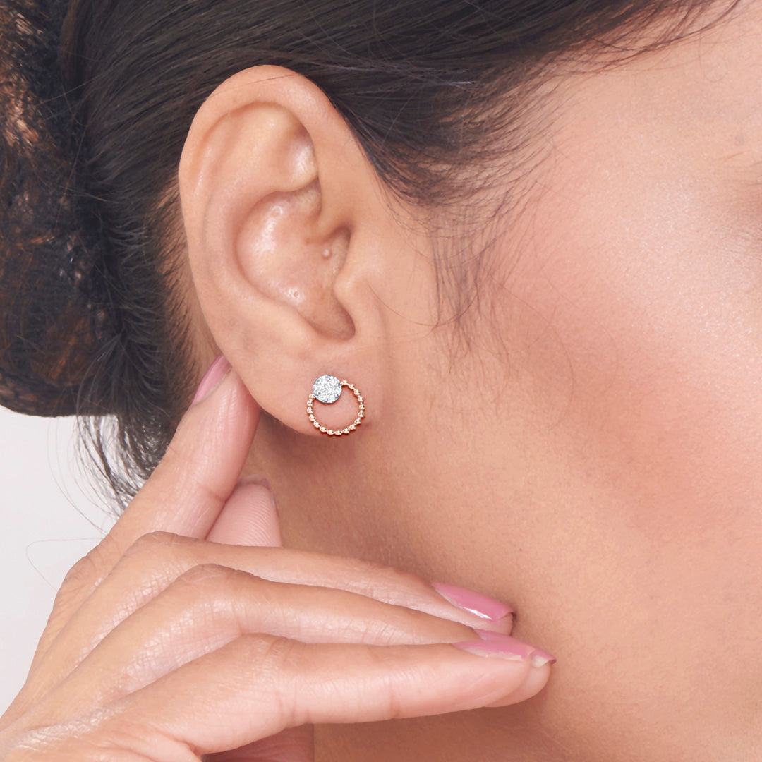 Solvia Muse Diamond & Gold Stud Earrings for Women
