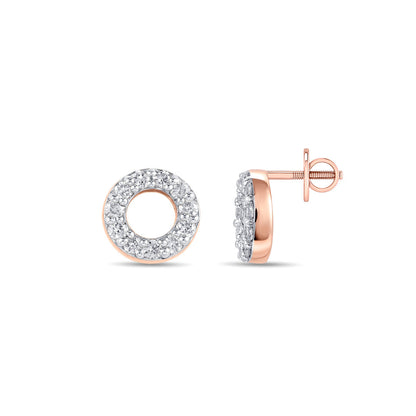 Luminous Orb Diamond & Gold Stud Earrings for Women