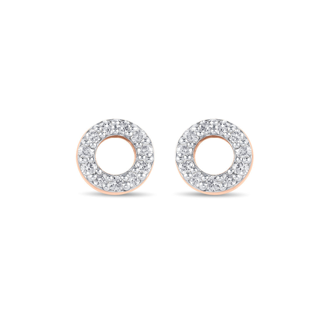 Luminous Orb Diamond & Gold Stud Earrings for Women