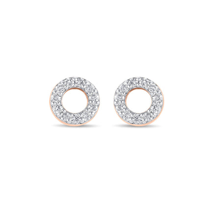 Luminous Orb Diamond & Gold Stud Earrings for Women
