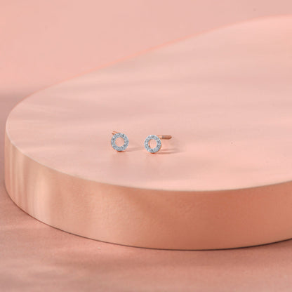 Luminous Orb Diamond & Gold Stud Earrings for Women