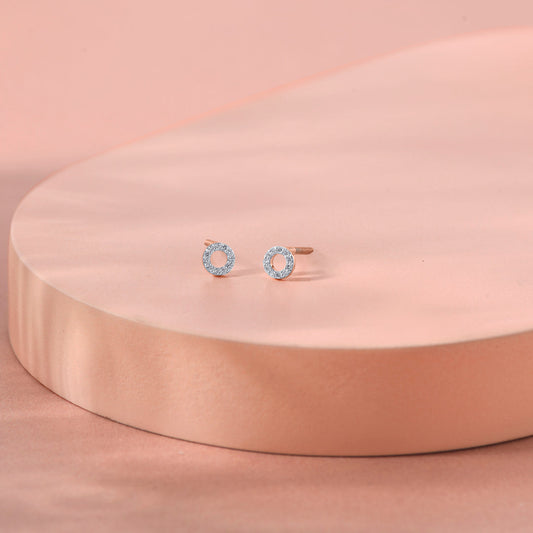 Luminous Orb Diamond & Gold Stud Earrings for Women