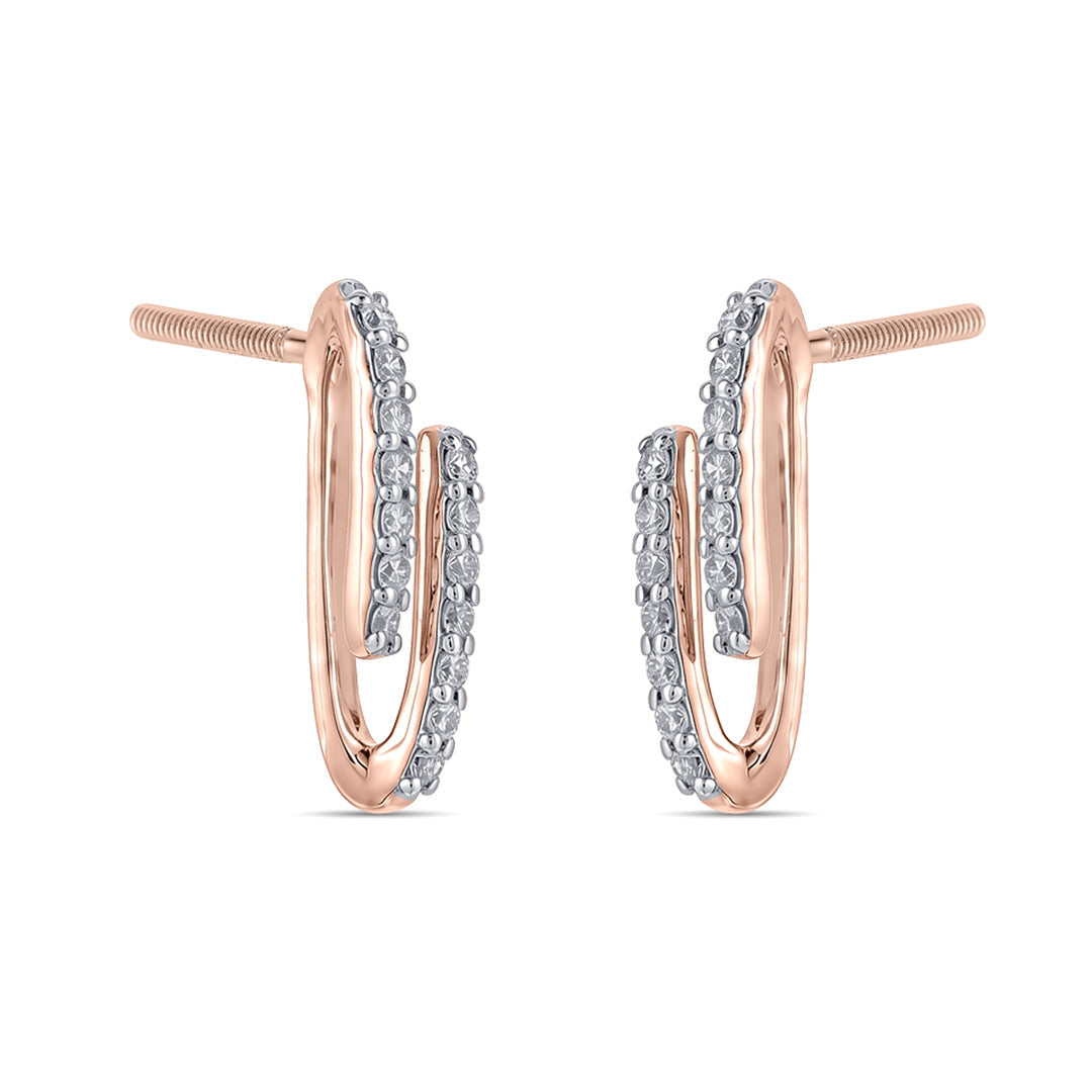 Ivora Halo Diamond & Gold Stud Earrings for Women