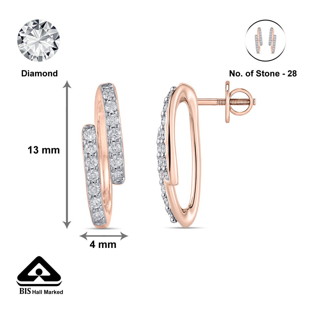 Ivora Halo Diamond & Gold Stud Earrings for Women