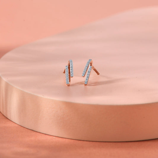 Ivora Halo Diamond & Gold Stud Earrings for Women