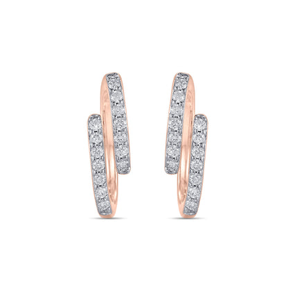 Ivora Halo Diamond & Gold Stud Earrings for Women