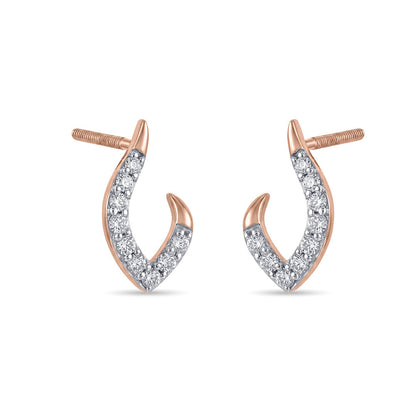 Elara Spiral Diamond & Gold Stud Earrings for Women