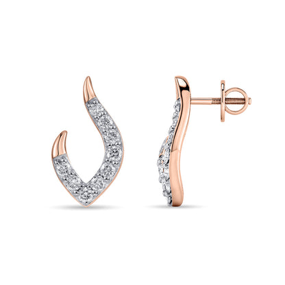 Elara Spiral Diamond & Gold Stud Earrings for Women
