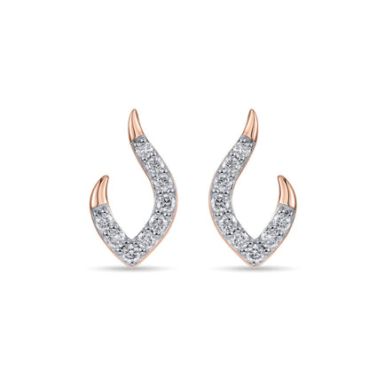 Elara Spiral Diamond & Gold Stud Earrings for Women