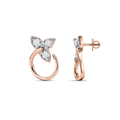 Orlisse Bloom Diamond & Gold Stud Earrings for Women