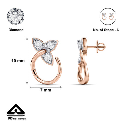 Orlisse Bloom Diamond & Gold Stud Earrings for Women