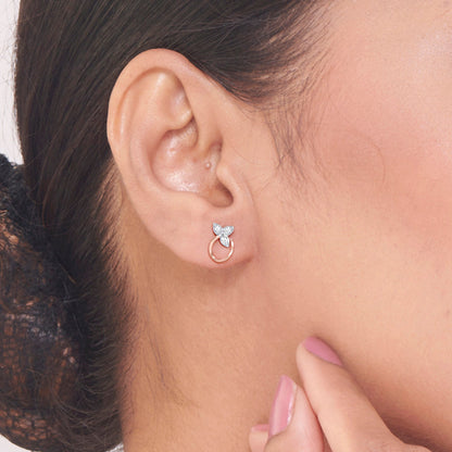 Orlisse Bloom Diamond & Gold Stud Earrings for Women