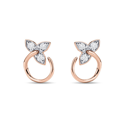 Orlisse Bloom Diamond & Gold Stud Earrings for Women